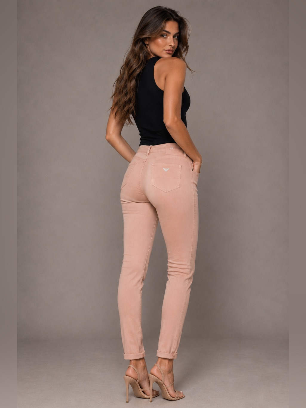 Nwt Emporio Armani Women's Skinny Jeans In Blush Pink